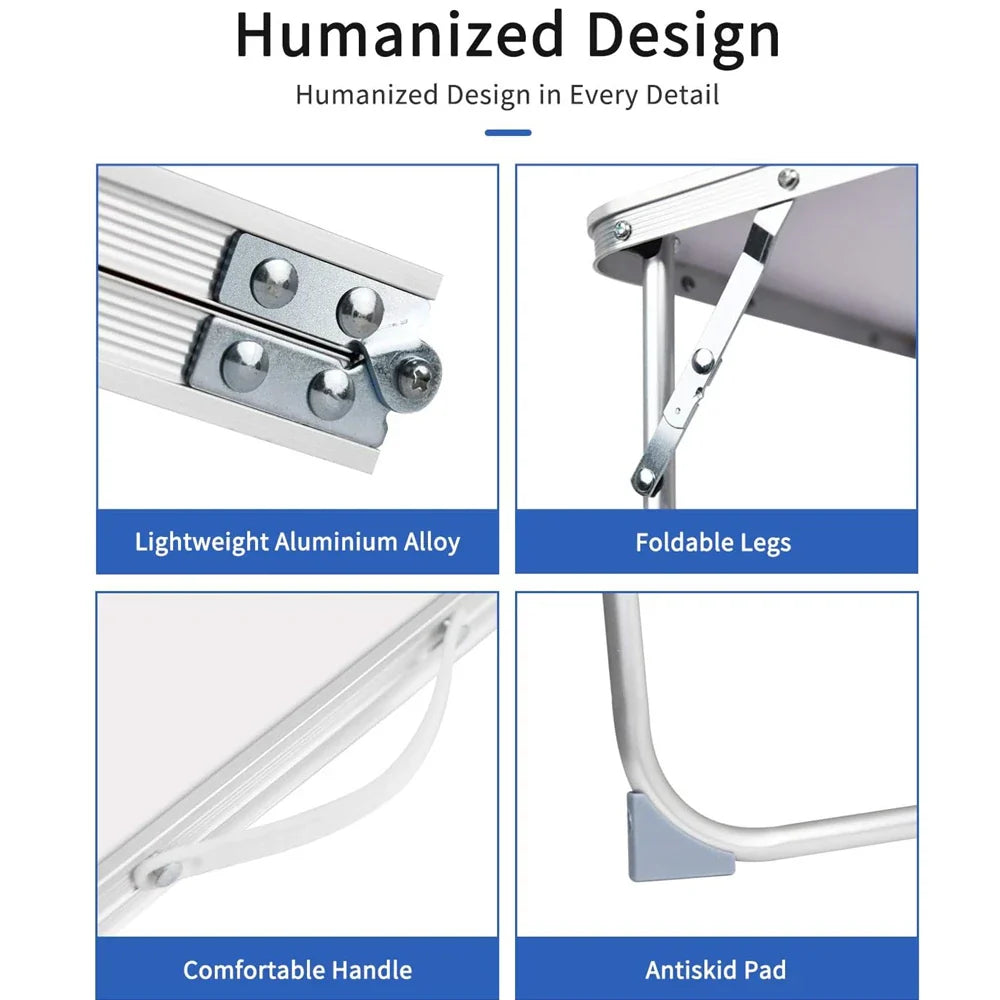 Folding Laptop Desk, Portable Foldable Camping Table, Mini Picnic Table with Storage Space, Lap Desk Reading Holder for Anywhere