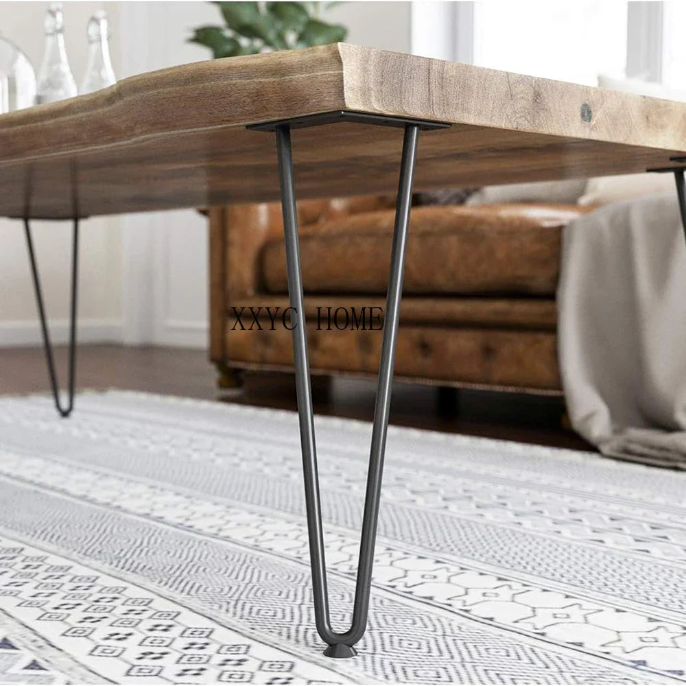 LWZH Heavy Duty Satin Black Hairpin Legs 4PCS Iron Metal Table Legs 2 Rod Furniture Legs DIY Handcrafts Home Accessories