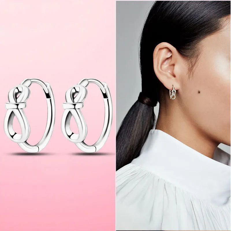 Earrings 925 Silver Asymmetrical Heart Hoop Earrings for Women Fashion Trendy Sterling Silver 925 Earring Original Jewelry Gift