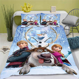 Cartoon Duvet Cover Disney Cute Frozen Printed Children 3-Piece Set 1 Quilt Cover Comforter Bedding Sets King Queen Size