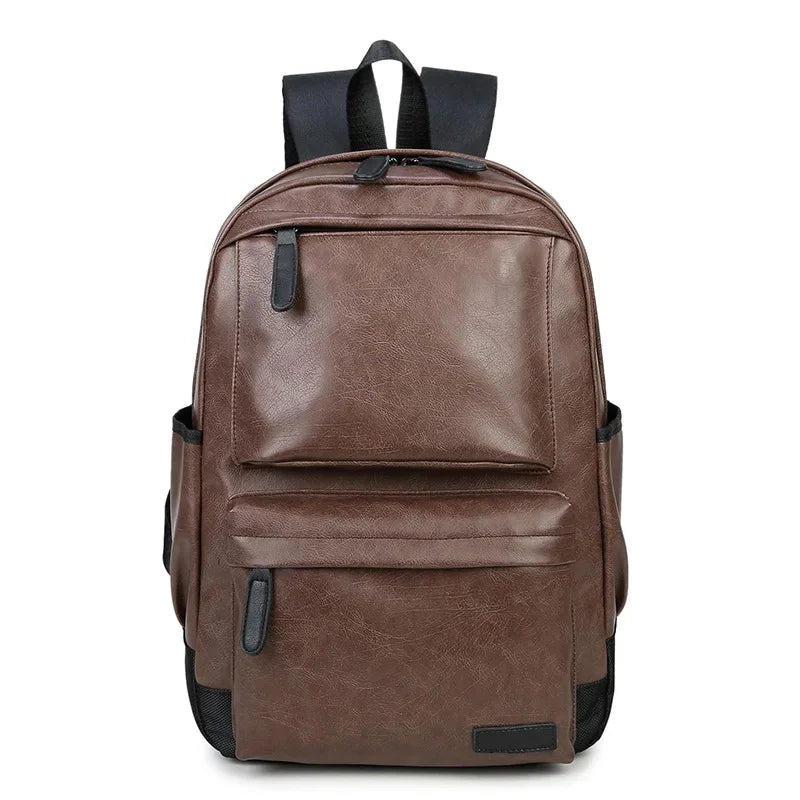 Luxury Soft Leather Men High Capacity Travel Backpack Male Business Laptop Fashion School Bag