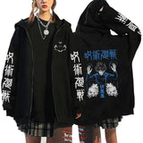 Autumn Zip Up Jacket Anime Jujutsu Kaisen Zip Plus Size Hoodie Streetwear Men Women Sweatshirts Harajuku Unisex Casual Clothing