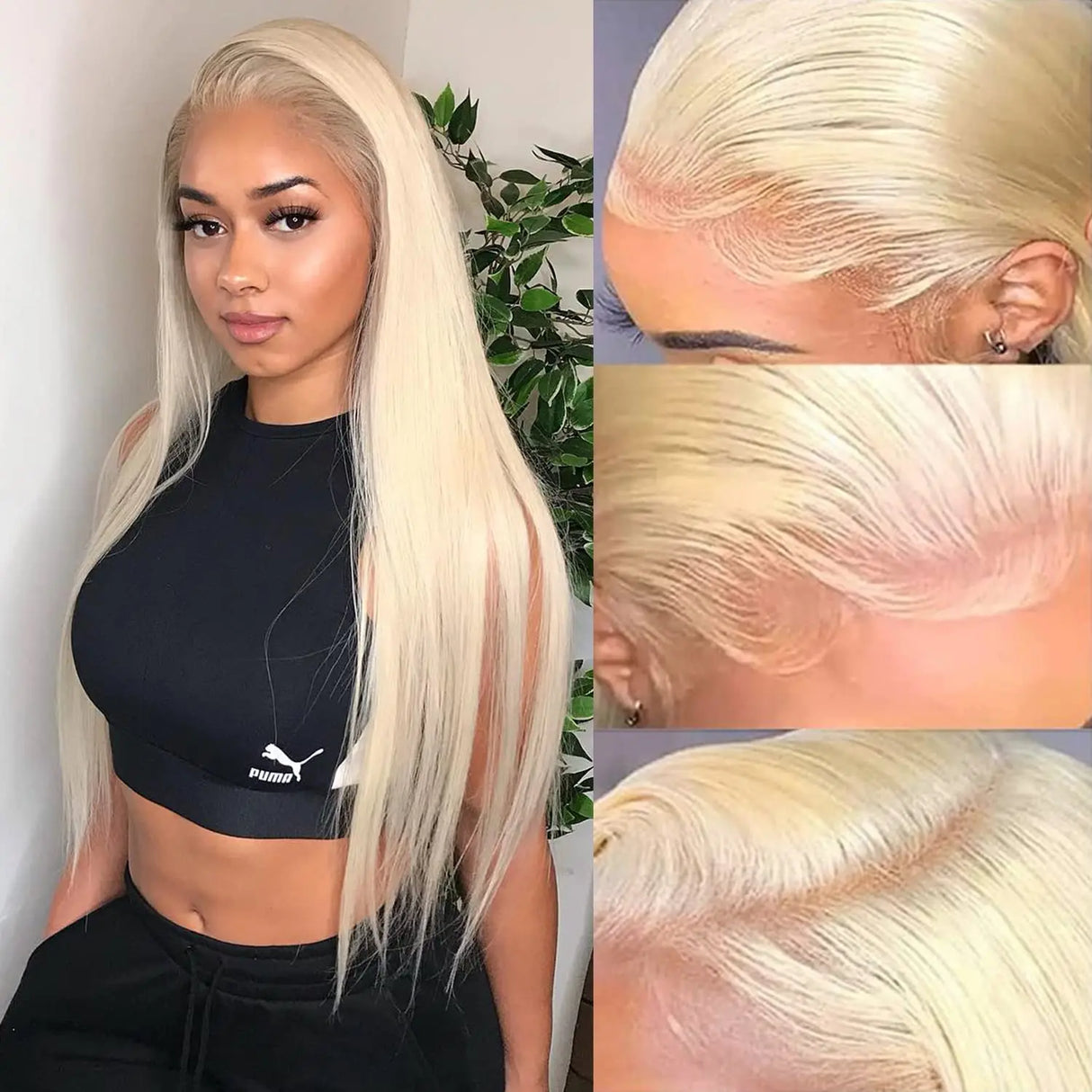 4x4 Lace Closure 613 Wig Straight Blonde Lace Front Wig Human Hair For Women Brazilian 13x4 Transparent Lace Frontal Blonde Wigs