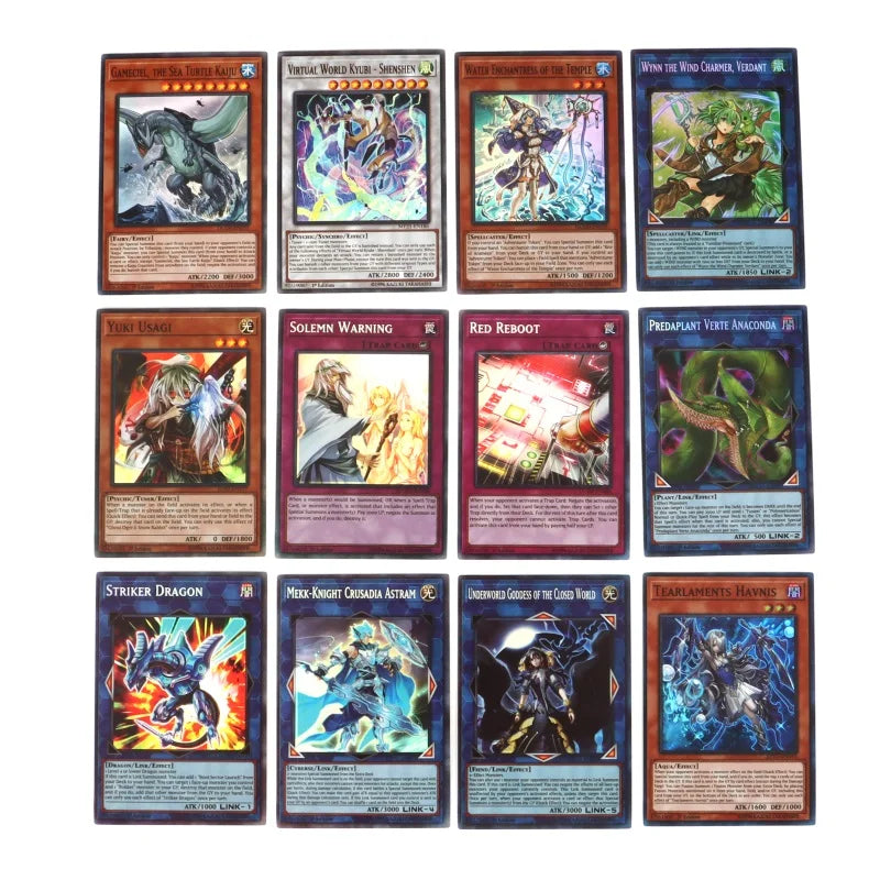 100Pcs No Repeat Holographic Yugioh Card in English YU GI OH Master Duel Competitive Deck Trading Card Game Shiny Collection