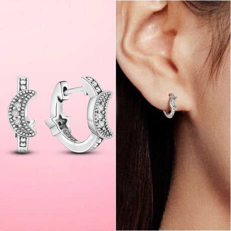 Earrings 925 Silver Asymmetrical Heart Hoop Earrings for Women Fashion Trendy Sterling Silver 925 Earring Original Jewelry Gift