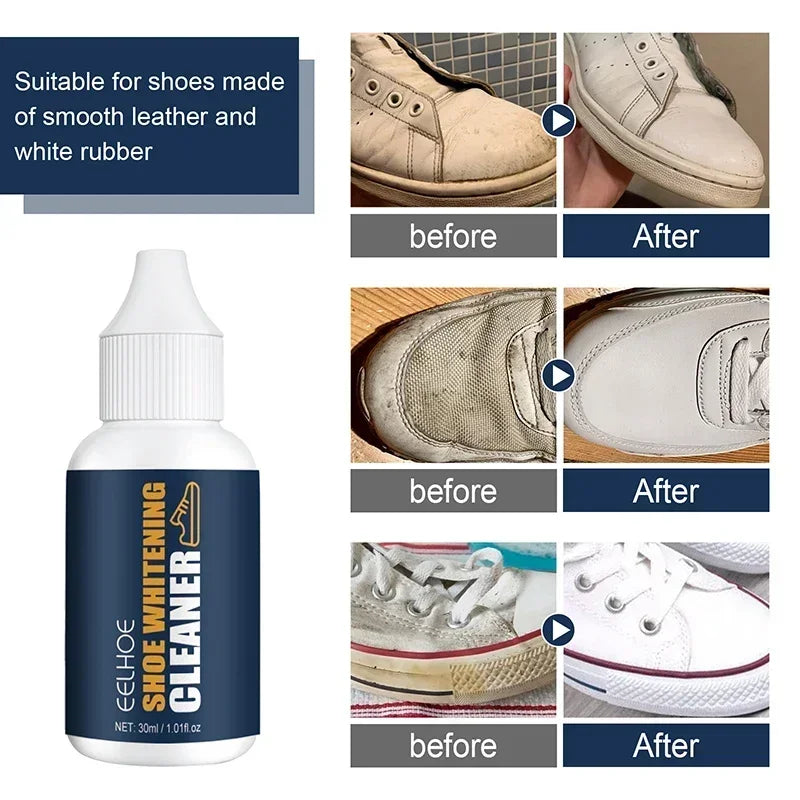 Shoe Whitening Cleanser Deep Cleaning Brightening Remove Yellow Stains Maintenance Sports Shoe Edge Decontamination Cleaner 30ml