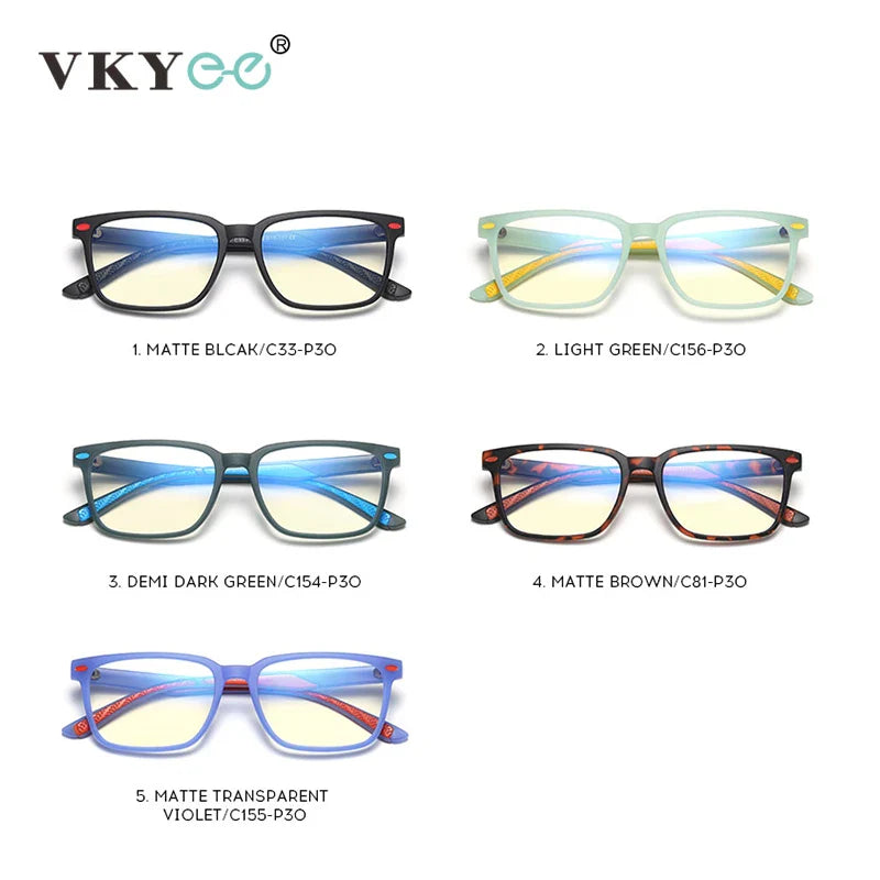 VICKY TR Classic Square Children‘s Sweet Candy Colored  Anti-blue Light Glasses Myopia Hyperopia Customizable Prescription 5101