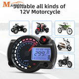 2023 Universal LCD Digital Motorcycle 7Colors Speed Gauge Meter MAX 299KM/H Dashboard New RX2N Odometer Speedometer Instrument