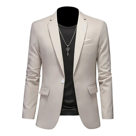 Men Business Casual Blazer Plus Size M-6XL Solid Color Suit Jacket Dress Work Clothes Oversize Coats Male Brand Clothing Tuxedo