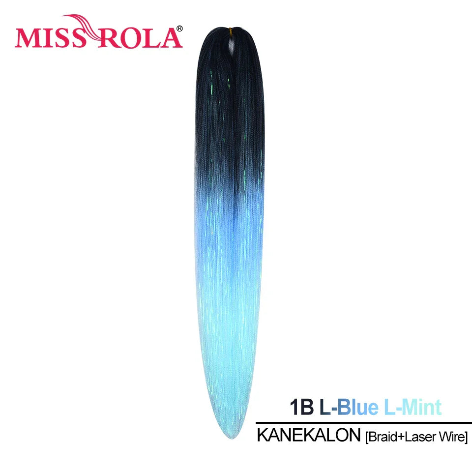 Miss Rola KANEKALON EZ Braid With Tinsel Wire DREAM OCEAN  New Color Synthetic Hair Extension Pre Stretched Twist Jumbo Braid