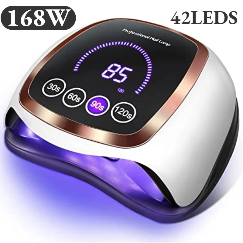 168W 42LEDs Nail Drying Lamp For Manicure Professional Led UV Drying Lamp With Auto Sensor Smart Nail Salon Equipment Tools