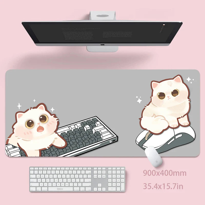 Cute Cat Large Mouse Pad 100x50cm Big Computer Pink Mousepads Gaming Mousepad Big Keyboard Mat Gamer Mouse Pads Desk Mats