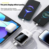 50000mAh Mobile Power Supply With Built-In Cable 66W Super Fast Charging Power Bank Waterproof Portable Mobile Phone Accessories