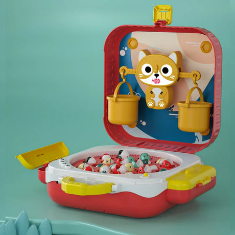 Montessori Magnetic Fishing Toys Rotary fishing Tray Electric Bag Marine Life Children Early Educational Game for Baby gift