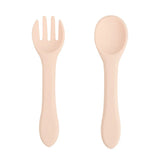 2 PCS Silicone Spoon Fork for Baby Utensils Set Auxiliary Food Toddler Learn To Eat Training Soft Fork Infant Tableware Feeding