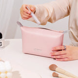 FUDEAM Fashion Leather Portable Women Travel Storage Bag Toiletries Organize Waterproof Cosmetic Bag Portable Female Make Up Bag