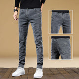 2023 Spring and Autumn New Fashion Trend Embroidery Elastic Small Legs Men's Casual Slim Comfortable High-Quality Jeans 28-38