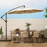 Patio Offset Hanging Umbrella 10 FT Cantilever Outdoor Umbrellas w/Infinite Tilt, Fade Resistant Waterproof Solution-Dyed