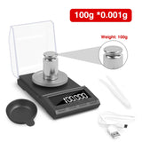 NEWACALOX 0.001g Precision Digital Jewelry Scale 50g/100g/200g USB Powered Electronic Weighing Scale LCD Mini Lab Balance 0.001g