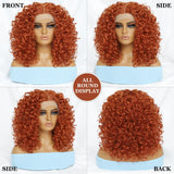 16" Kinky Curly Synthetic Lace Front Wig Black Blonde Wigs For Women Glueless Female Ginger Purple Heat Resistant Natural Hair