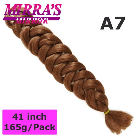 Mirra's Mirror 5 Packs Long Braiding Hair 82 Inch Jumbo Braid Hair Extensions Pure White Yellow Red Blue Synthetic Hair For Bulk