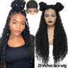 X-TRESS Goddess Faux Locs Wigs Long Braided Lace Front Synthetic Braids Wig Bohemian Curly Hair Crochet Braiding Hair for Women