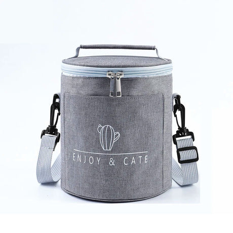 New Circular Lunch Bag Portabl Food Thermal Box Thickened Aluminum Foil Insulation Bag Durable Waterproof Office Cooler Lunchbox