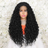 Long Curly Hair Wigs 13*4 Lace Front Hair Wigs With Baby Hair For Women Natural Color Synthetic Fiber Heat Resistant Hair Wig