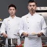 White chef jacket long sleeve chef coat T-shirt Hotel chef uniform restaurant chef coat Bakery Breathable Cooking clothes logo