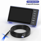 7 Inch IPS Screen Endoscope Camera 1M-15M HD1080P Single Dual Triple Lens HD1920 5.0MP Autofocus USB Pipe Inspection Borescope