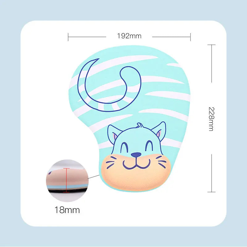 1PC Thicken Anime Mouse Pad with Wrist Support Anti Slip Silicone Hand Rest 3D Cartoon Mice Mat for PC Computer Gaming