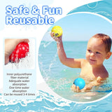 Self-filling Water Ball 6-pack Reusable Water Ball Sunglasses Balloon for Outdoor Summer Fun Family Swimming Pool Toy for Kids