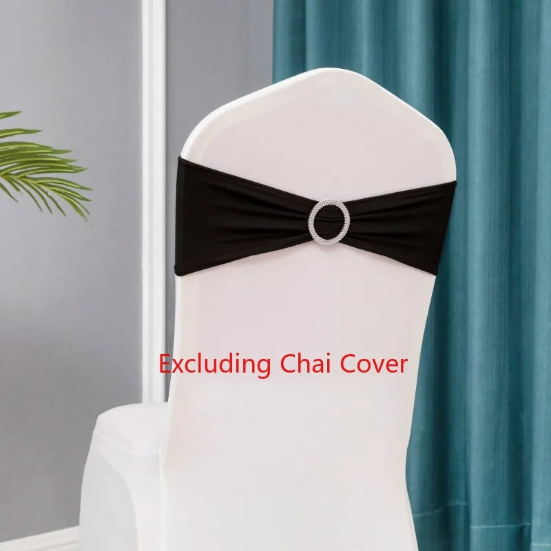 10pcs/lot Stretch Lycra Spandex Chair Covers Bands With Buckle Slider For Wedding Decorations Wholesale Chair Sashes Bow heart