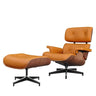 US Inventory Modern Living Room Lounge Chairs Arm Chair with Ottoman Stool Genuine Leather