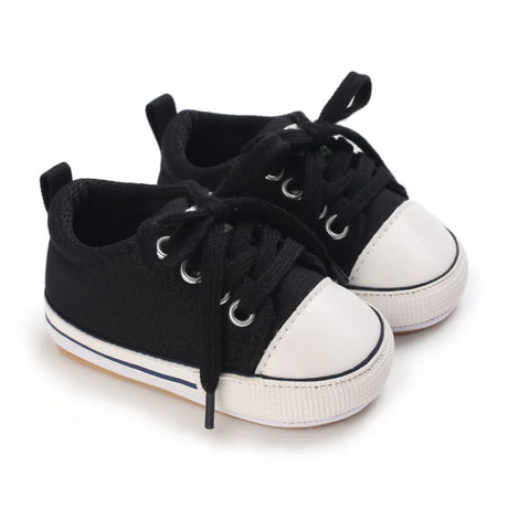 2023 New Baby Casual Shoes 4-color Lace-up Canvas Shoes for Boy Girl Rubber Sole Wear-resistant Non-slip Newborn Infant Sneakers