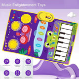 2 In 1 Piano Mat for Kids Piano Keyboard & Jazz Drum Music Touch Play Carpet Baby Toddlers Music Instrument Education Toys Gift