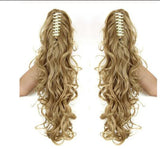 Synthetic Long Wavy Claw Clip On Ponytail Drawstring Hairpiece Wave Curly Black Brown Blonde Ombre Fake Hair for Women