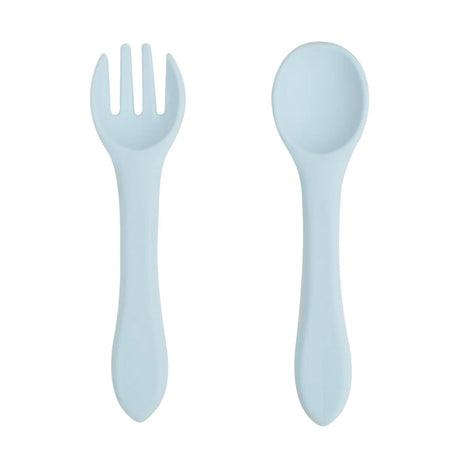 2 PCS Silicone Spoon Fork for Baby Utensils Set Auxiliary Food Toddler Learn To Eat Training Soft Fork Infant Tableware Feeding