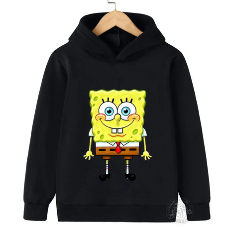 Spring and Autumn SpongeBob Printed Hoodies for Kids Sweatshirts for Boys and Girls Original Fashion Creative Games Baby Clothes