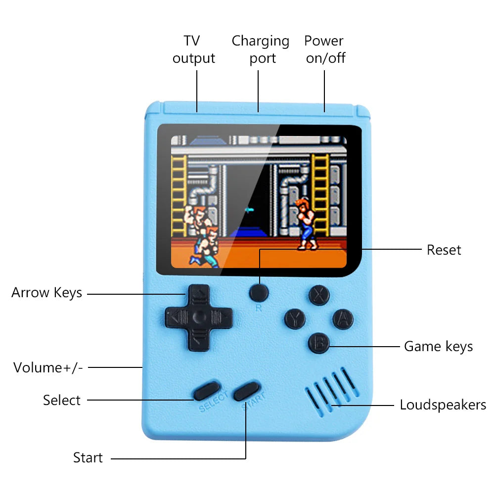 2.4 Inch Lcd Screen Retro Video Games Console Built-in 400 Handheld Portable Pocket Mini Game Player for Christmas Gift