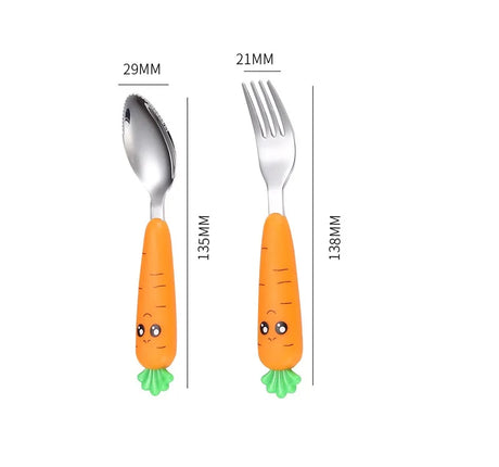 1/3Pcs Baby Feeding Utensils Cartoon Vegetable Fork Spoon Child Cutlery Set Kid Teaspoon Tableware Kitchen Gadgets Baby Items