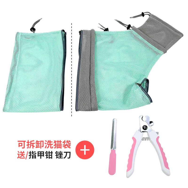 Washing Cat Bag Washing Artifact Little Backpack Cage Clipping Nails Anti-scratch Fixed Bag Pet Cleaning Litter & Housebreaking