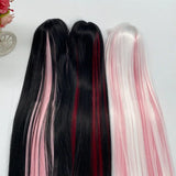 New 1/3 & 1/4 & 1/6 Bjd Doll's Wig Anime Doll Dress Up Accessories Bicolor Long Straight Wig