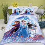 Cartoon Duvet Cover Disney Cute Frozen Printed Children 3-Piece Set 1 Quilt Cover Comforter Bedding Sets King Queen Size