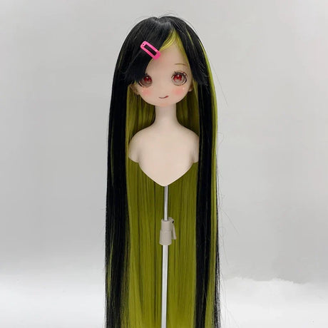 New 1/3 & 1/4 & 1/6 Bjd Doll's Wig Anime Doll Dress Up Accessories Bicolor Long Straight Wig