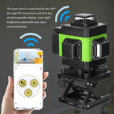 4D 16 Lines Laser Level Machine 3° Self-leveling Machine USB Rechargeable Lithium Battery Leveling Tool High Power Green Laser