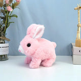 Electronic Plush Rabbit Toy Robot Bunny Walking Jumping Running Animal Shake Ears Cute Electric Pet for Kids Birthday Gifts