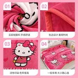 Hello Kitty Cartoon Blanket Kawaii Kt Cat Home Textile Flannel Soft Warm Throw Blanket Bedding Sofa Cover for Girls Gift