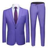 Jacket + Pants 2 Pieces Set / 2023 Fashion New Men's Casual Boutique Business Dress Wedding Groom Suit Coat Blazers Trousers