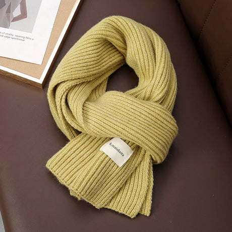 Warm Knitted Wool Soft Scarf Women Solid Korean Style Skinny Long Woolen Yarn Autumn Winter Travel Casual Neckechief Bufanda New